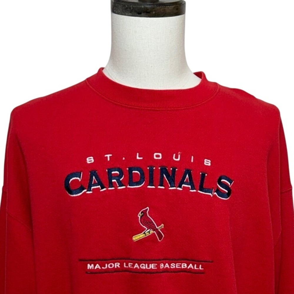 Vintage St Louis Cardinals Sweatshirt Mens XL Red Lee Sport Pullover Long Sleeve